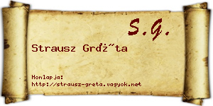 Strausz Gréta névjegykártya